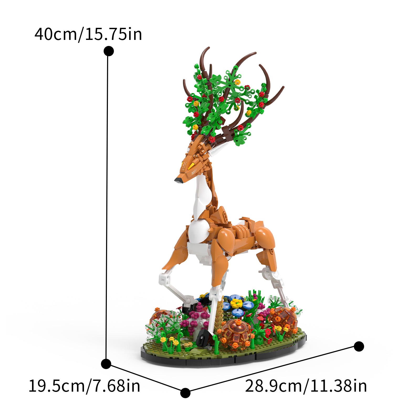 Xbert Deer In Bloom Building Set SKU image - 66191-尺寸-01.jpg
