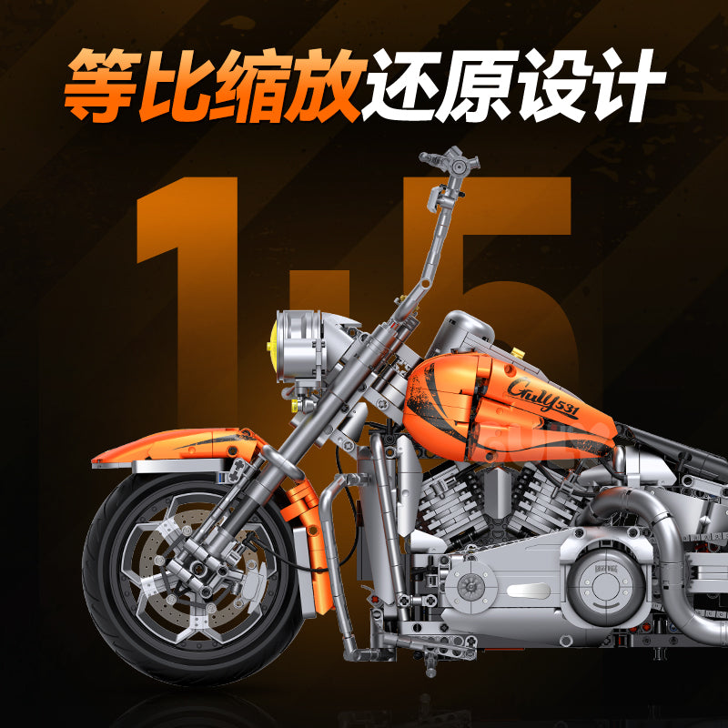 GULY 1:5 Electroplated Technic Motorcycle Model Kit 60531 - 800主图-3.jpg