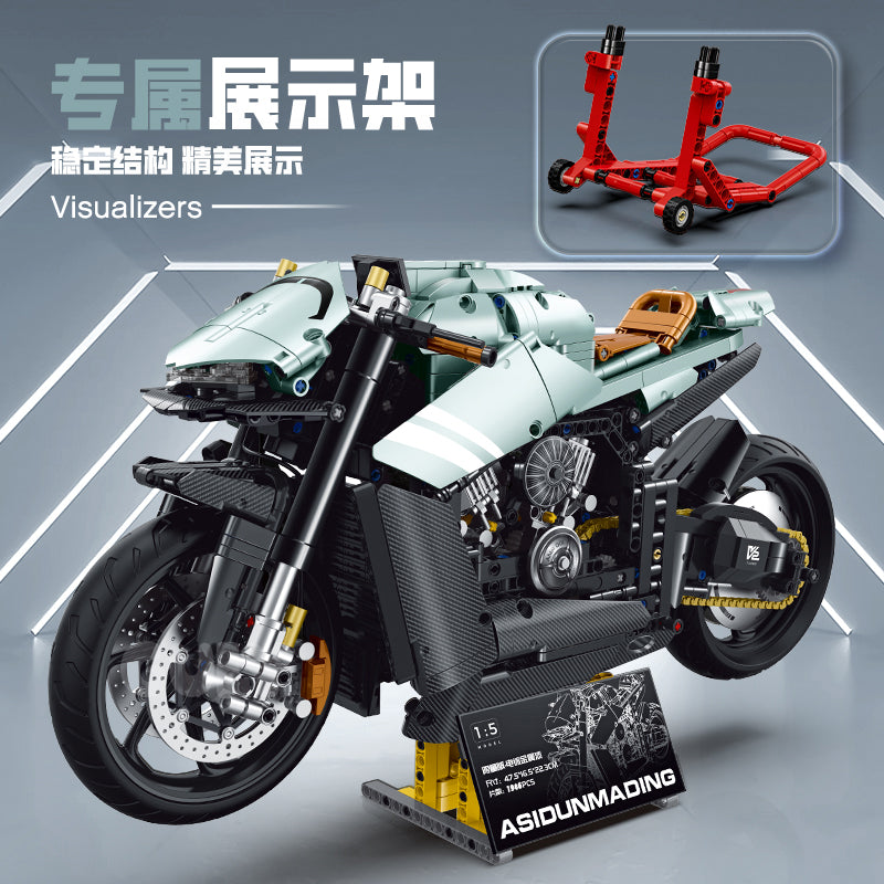 GULY 1:5 Electroplated Technic Motorcycle Model Kit 60505 - 800主图-3.jpg