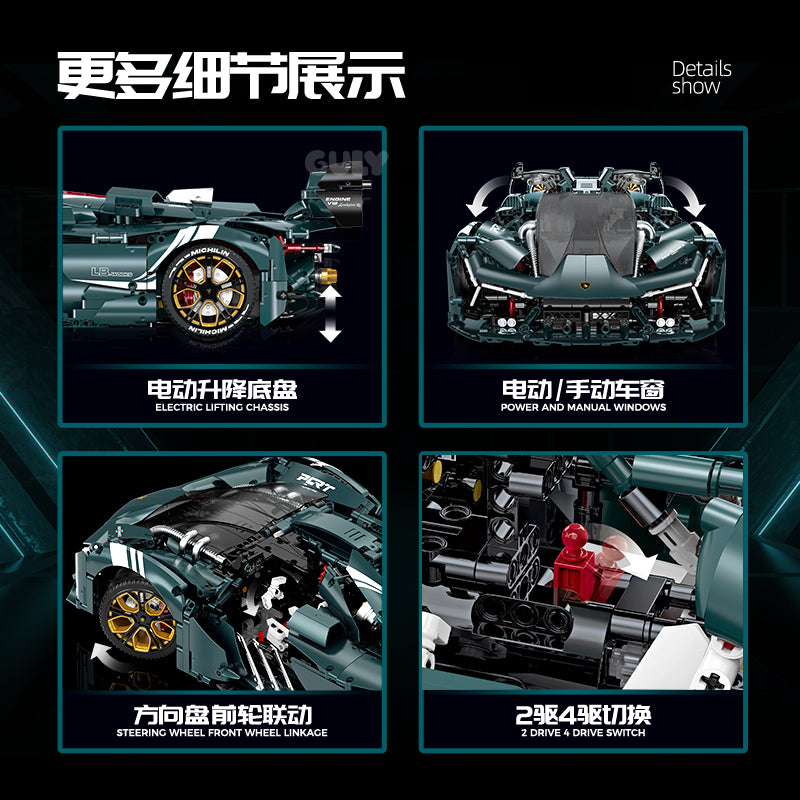 GULY 1:8 Electroplated Sports Car Model Kit 10611 - 800主图-5.jpg