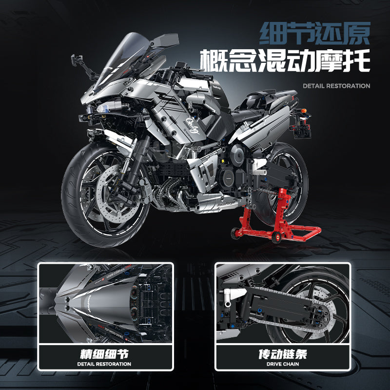 GULY 1:5 Electroplated Technic Motorcycle Model Kit 60525 - 800主图-5.jpg