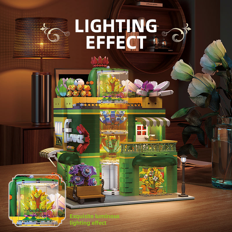 JIESTAR Succulent Plant Shop [Including Led Lighting Parts] Building Block Set - 89108-2.jpg