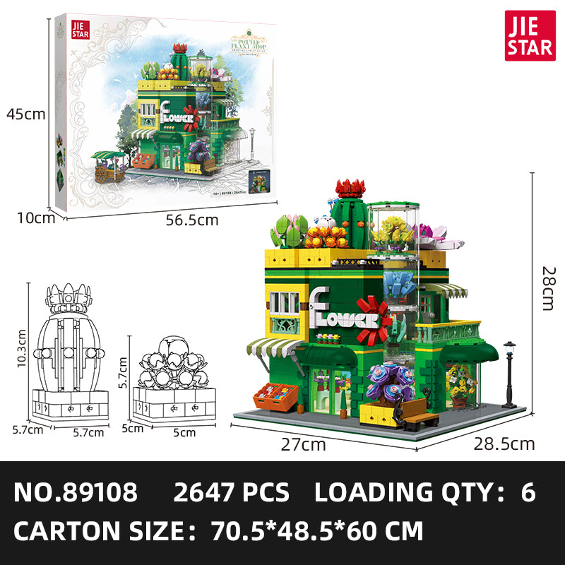 JIESTAR Succulent Plant Shop [Including Led Lighting Parts] Building Block Set SKU image - 89108-sku.jpg