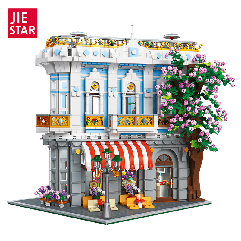JIESTAR Sakura Restaurant. With Qr Code Light Line Building Block Set - 89109-白底.jpg