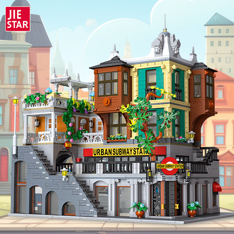 JIESTAR 城市轻轨站 带二维码灯线 Building Block Set - 89129-1.jpg