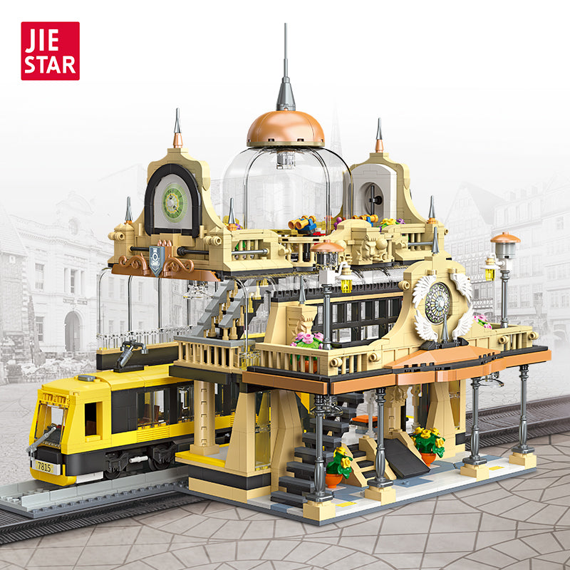 JIESTAR 欧式火车站 【含灯光件】 Building Block Set - 89136-1.jpg