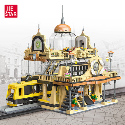 JIESTAR 欧式火车站 【含灯光件】 Building Block Set - 89136-1.jpg