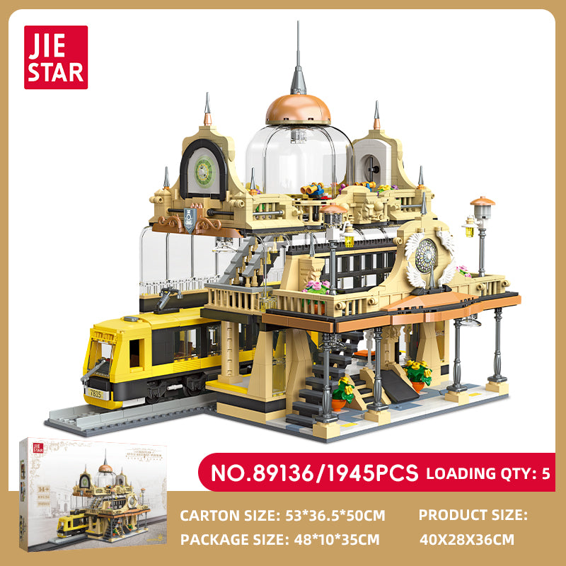 JIESTAR 欧式火车站 【含灯光件】 Building Block Set SKU image - 89136-sku.jpg