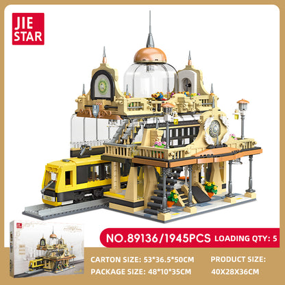 JIESTAR 欧式火车站 【含灯光件】 Building Block Set SKU image - 89136-sku.jpg