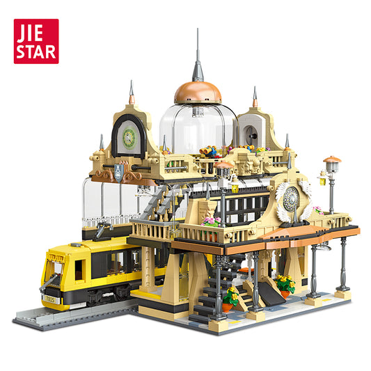JIESTAR 欧式火车站 【含灯光件】 Building Block Set - 89136-白底.jpg