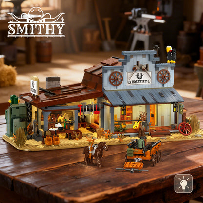 JIESTAR Western Blacksmith Shop Building Block Set - 89145-1.jpg