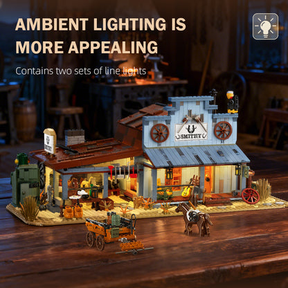 JIESTAR Western Blacksmith Shop Building Block Set - 89145-2.jpg
