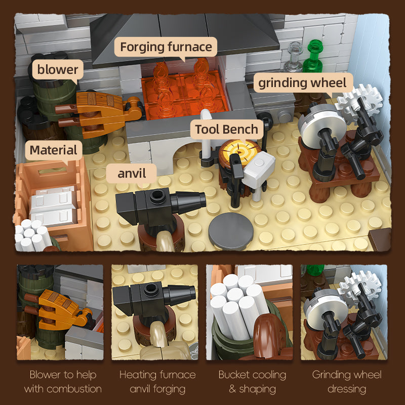 JIESTAR Western Blacksmith Shop Building Block Set - 89145-3.jpg