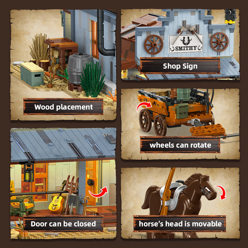 JIESTAR Western Blacksmith Shop Building Block Set - 89145-5.jpg