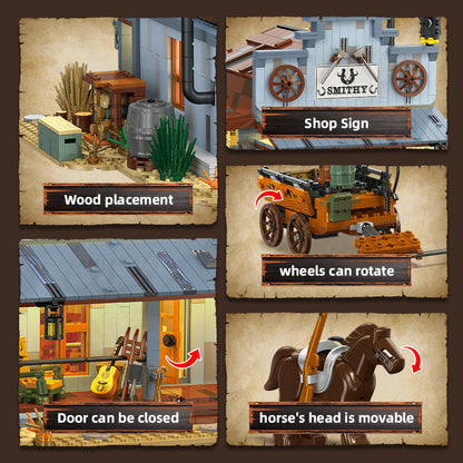 JIESTAR Western Blacksmith Shop Building Block Set - 89145-5.jpg