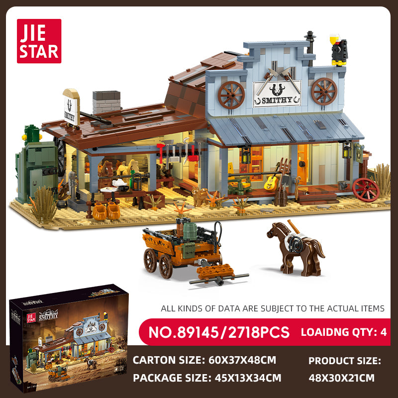 JIESTAR Western Blacksmith Shop Building Block Set SKU image - 89145-sku.jpg