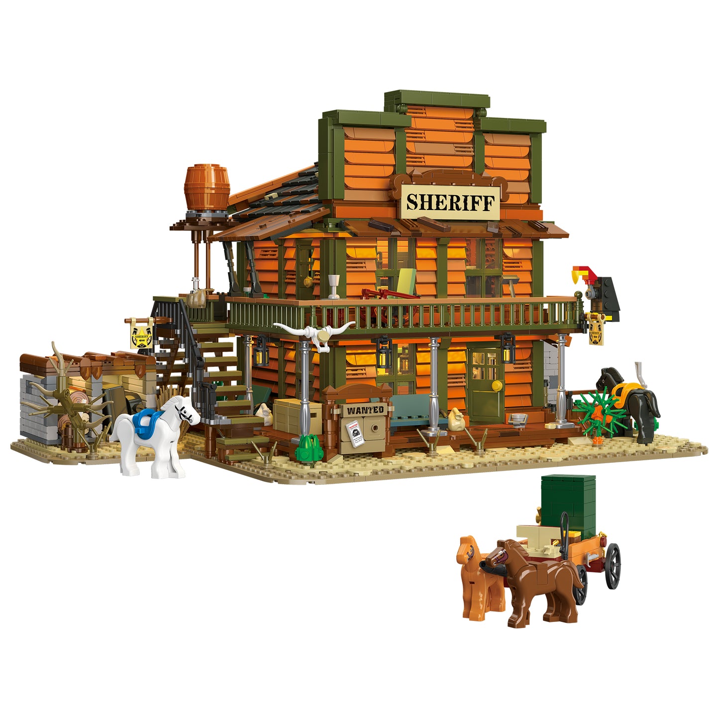 JIESTAR Sheriff'S Office Building [Including Lighting Accessories] Building Block Set - 89147-白底.jpg
