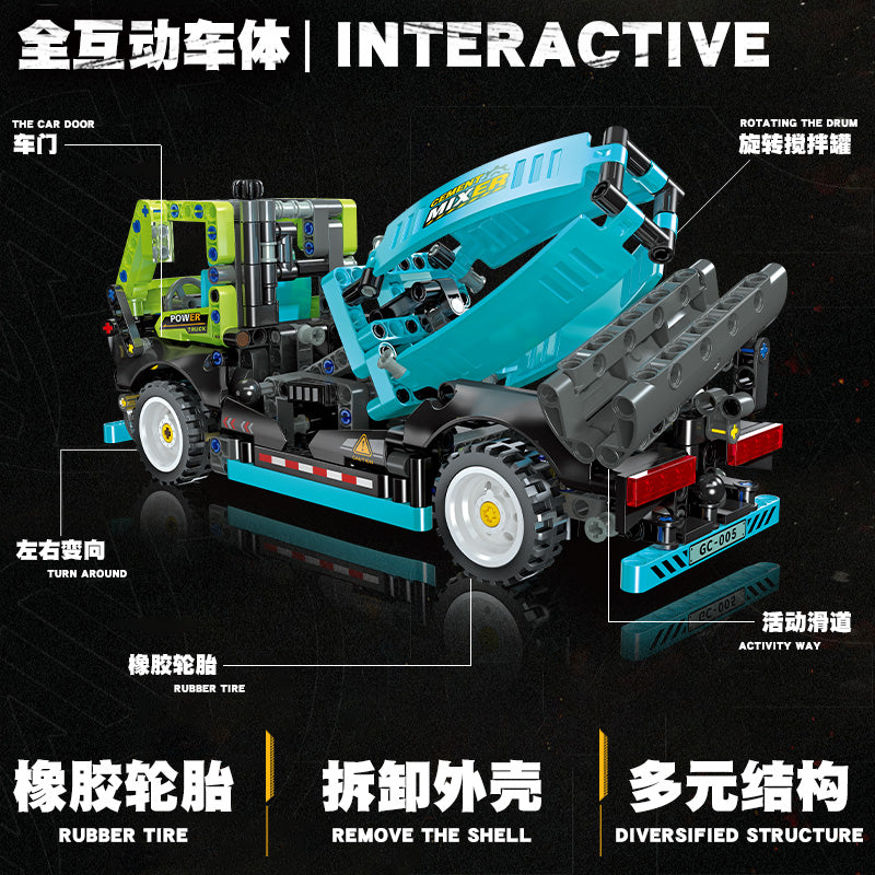 JIESTAR Cement Mixer Truck Building Block Set - 91005-4.jpg