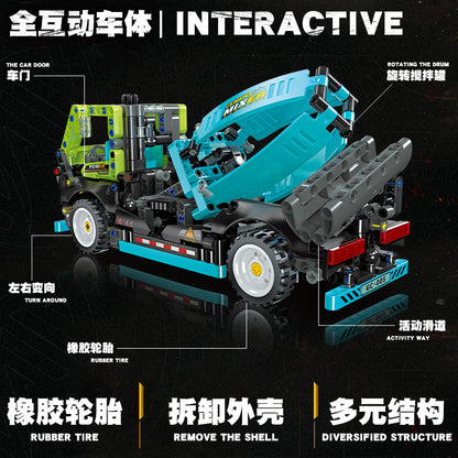JIESTAR Cement Mixer Truck Building Block Set - 91005-4.jpg