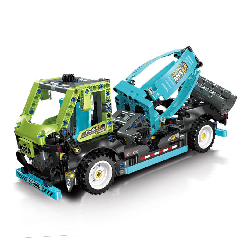 JIESTAR Cement Mixer Truck Building Block Set - 91005-白底.jpg