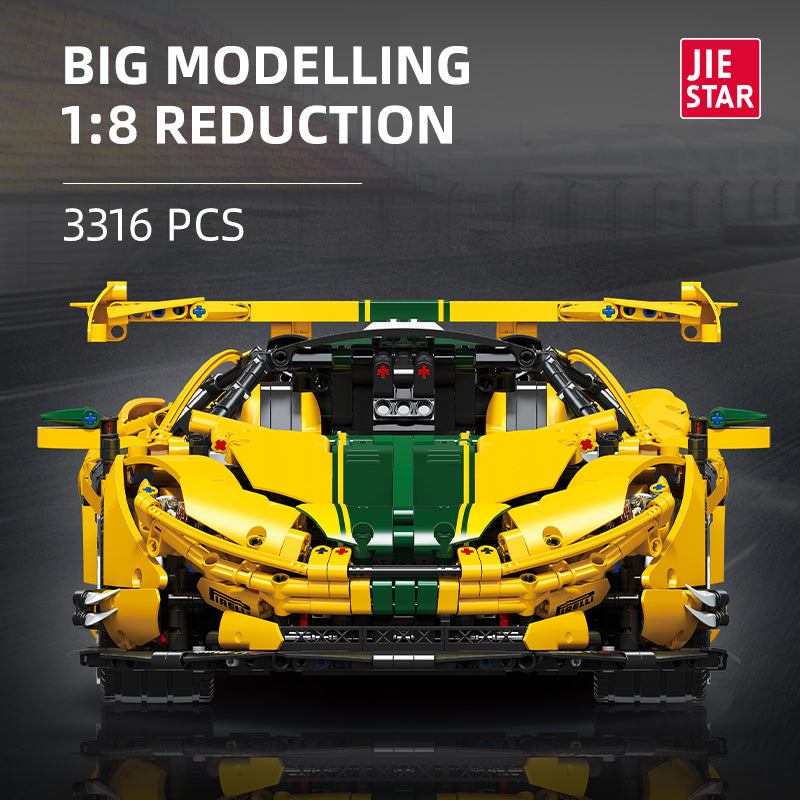 JIESTAR 1:8 Yellow Hypercar Model Kit - image 03