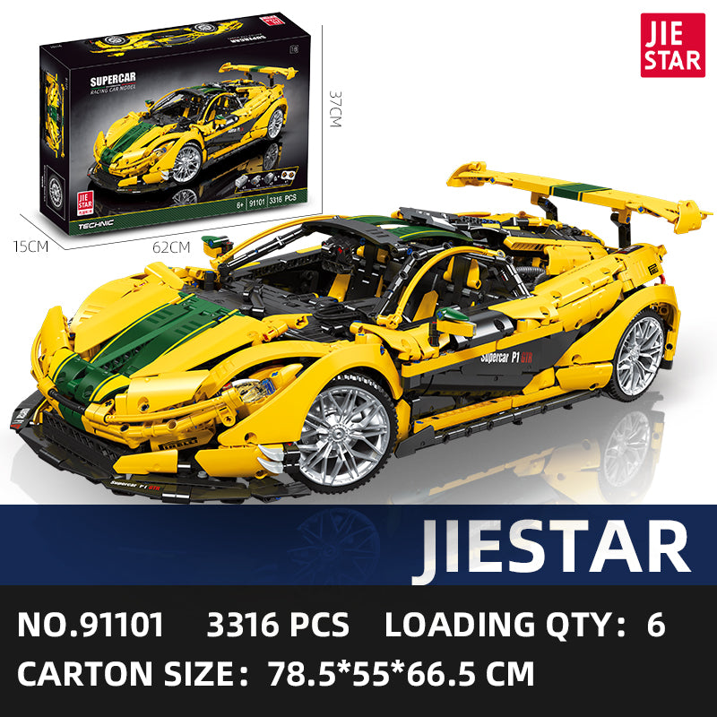 JIESTAR 1:8 Yellow Hypercar Model Kit SKU image - image 06