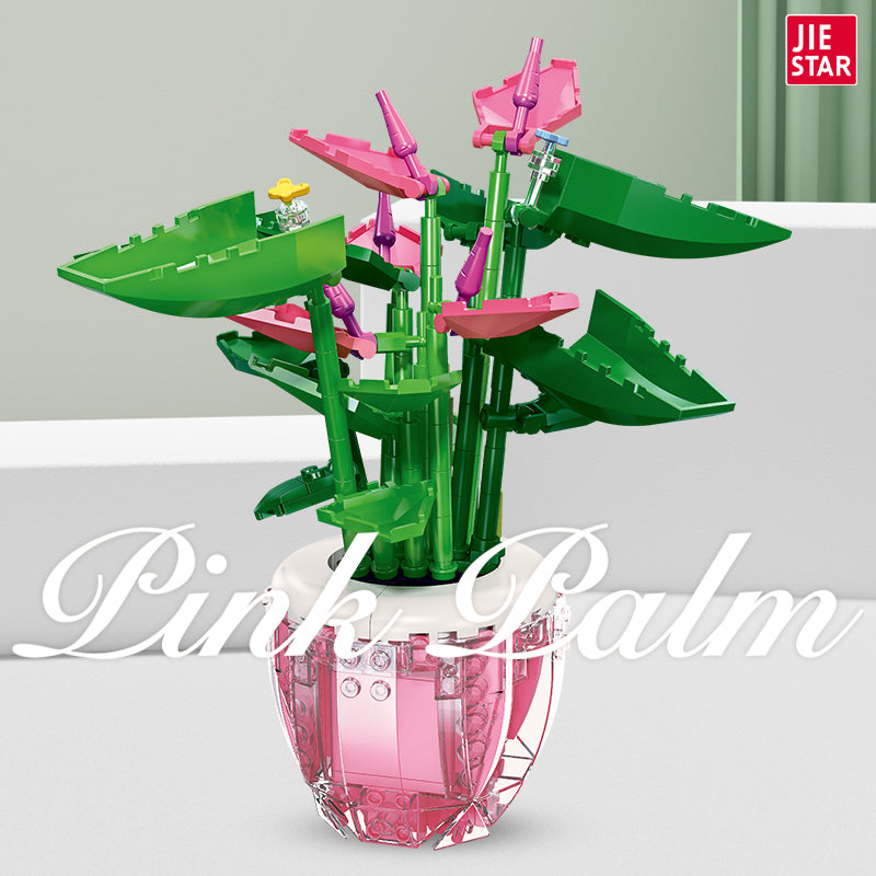 JIESTAR Pink Palm Building Block Set - 92361-1.jpg