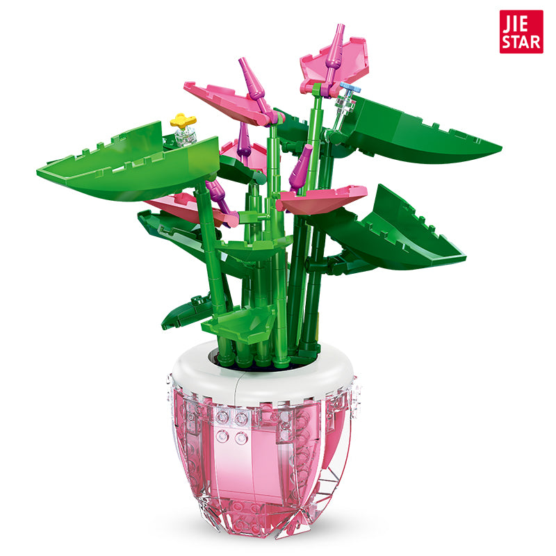JIESTAR Pink Palm Building Block Set - 92361-白底.jpg