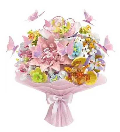 iBlock Butterfly Flower Display Building Set SKU image - IB1082__IB1082-白底-brick4.jpg