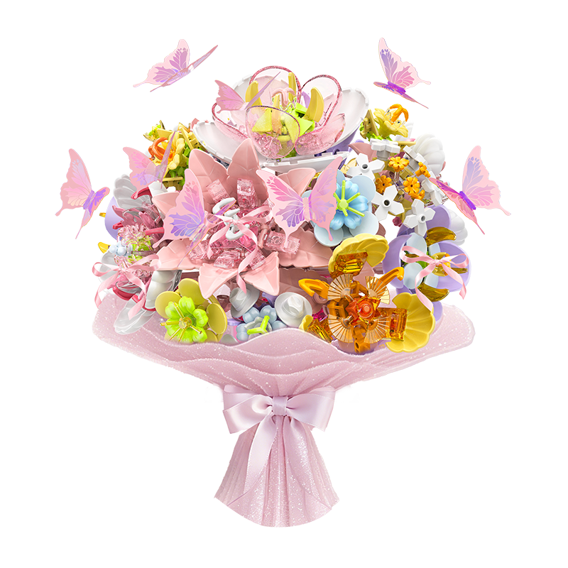 iBlock Butterfly Flower Display Building Set SKU image - IB1082__IB1082-sku.png