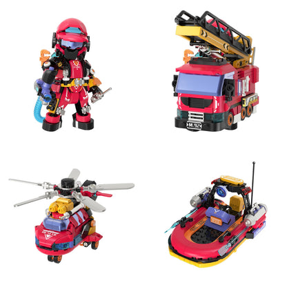 iBlock Rescue Team 4-Model Kit - IB1101-1-IB1101-4__combined-white-4-model.jpg