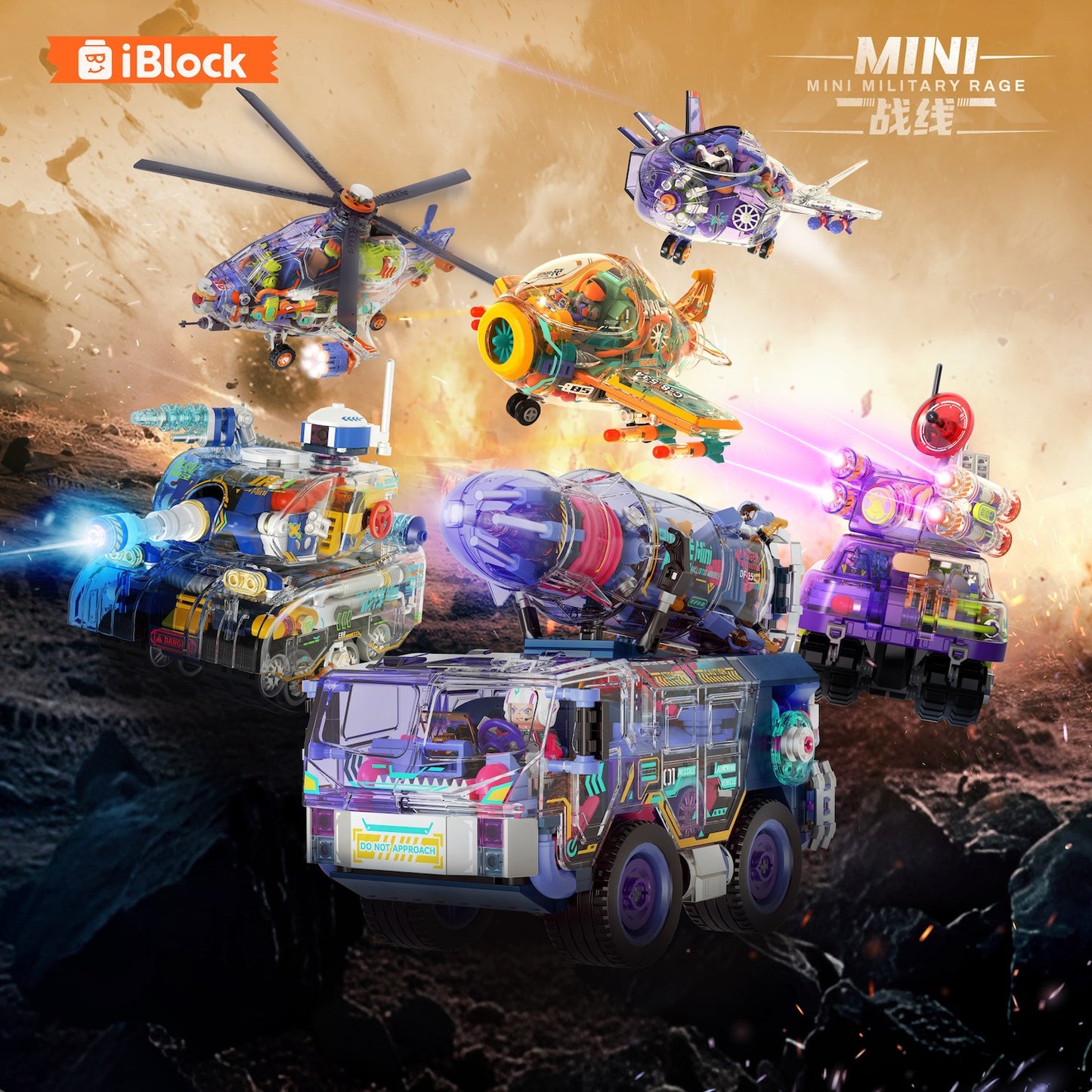 iBlock Mini Frontline 6-Model Military Kit - IB1301-1-IB1301-6__main-02-combo-display.jpg