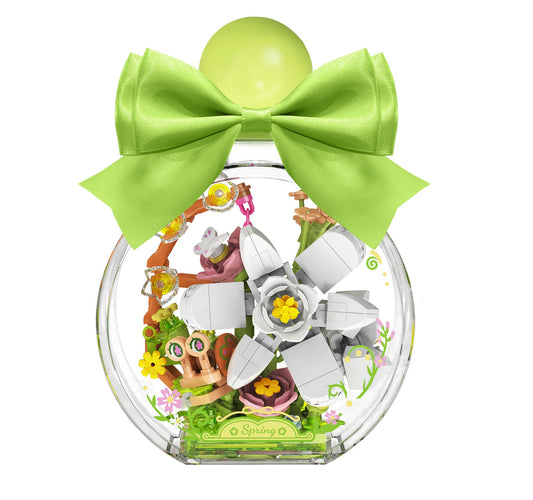 iBlock Seasonal Flower Garden 4-Model Building Set SKU image - IB2101-1__IB2101-1-white.jpg
