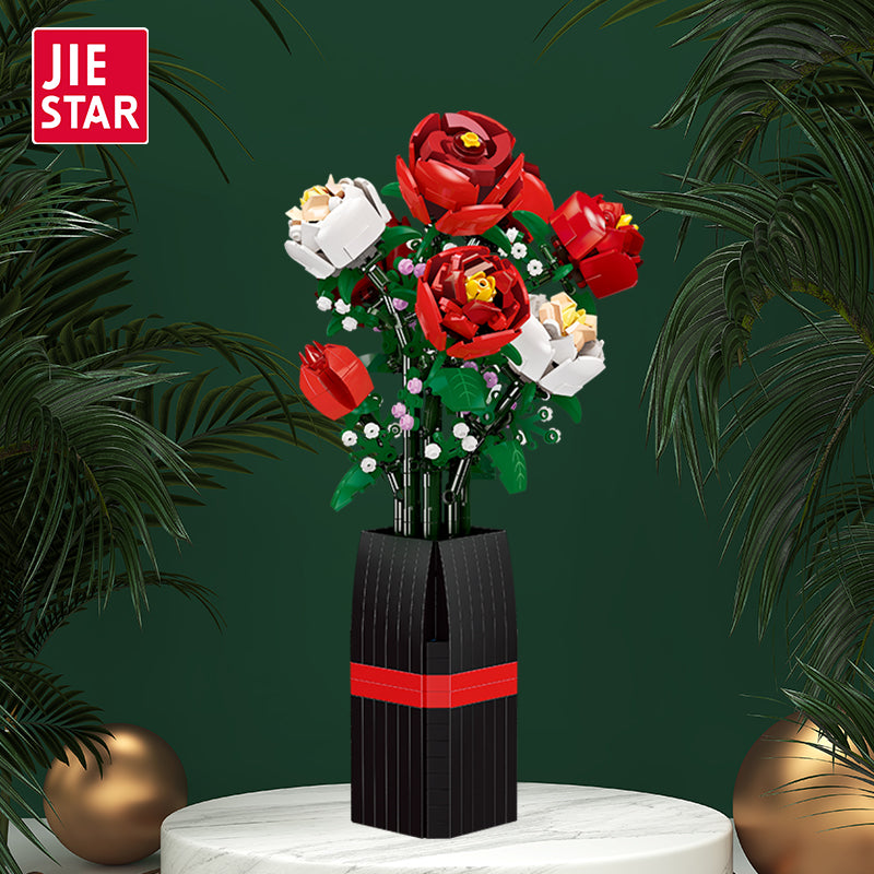 JIESTAR Fine Model. Rose Flower Building Block Set - JJ9010-1.jpg