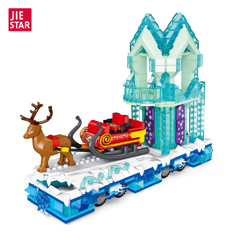 JIESTAR Ice And Snow Deer Cart Building Block Set - JJ9012-白底.jpg