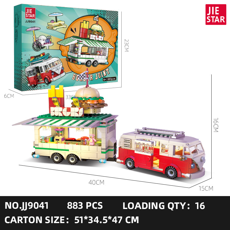 JIESTAR Burger Cart Building Block Set SKU image - JJ9041-sku.jpg