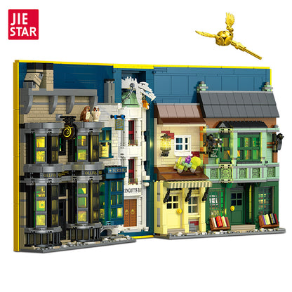 JIESTAR 对角巷书：奥利凡德魔杖店、丽痕书店【含Led灯光件】 Building Block Set - JJ9058-白底.jpg