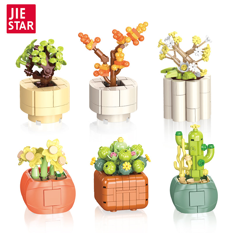 JIESTAR Small Potted Plant Building Block Set - JJ9080-白底.jpg