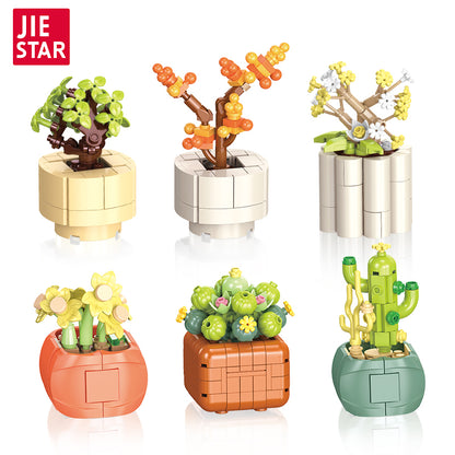 JIESTAR Small Potted Plant Building Block Set - JJ9080-白底.jpg