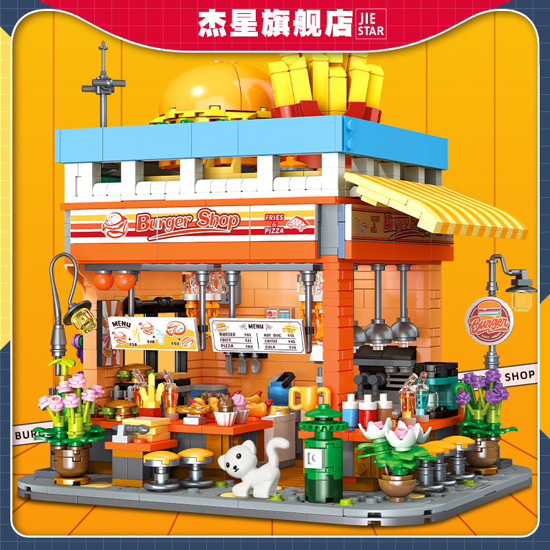 JIESTAR Burger Shop [Including Lighting Accessories*4 Tablets] Building Block Set - JJ9082-1-2.jpg