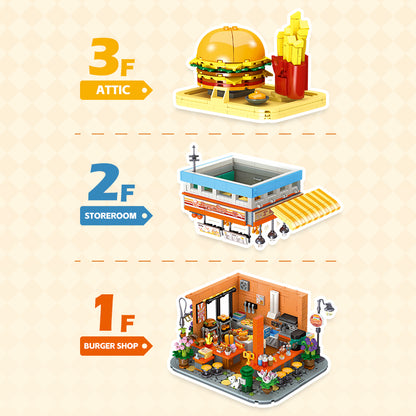 JIESTAR Burger Shop [Including Lighting Accessories*4 Tablets] Building Block Set - JJ9082-2.jpg