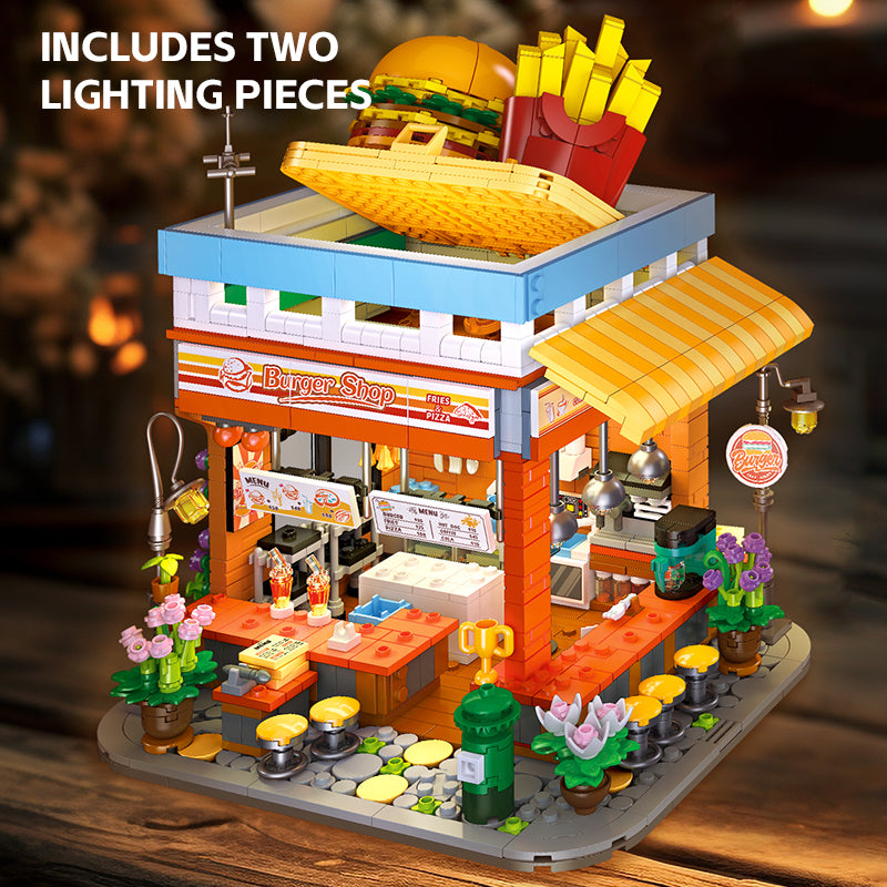 JIESTAR Burger Shop [Including Lighting Accessories*4 Tablets] Building Block Set - JJ9082-4.jpg