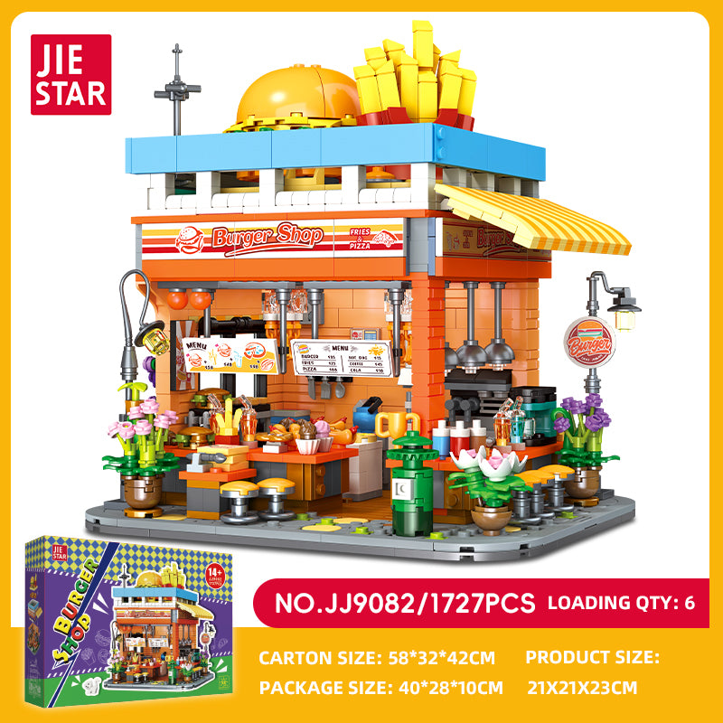 JIESTAR Burger Shop [Including Lighting Accessories*4 Tablets] Building Block Set SKU image - JJ9082-sku.jpg