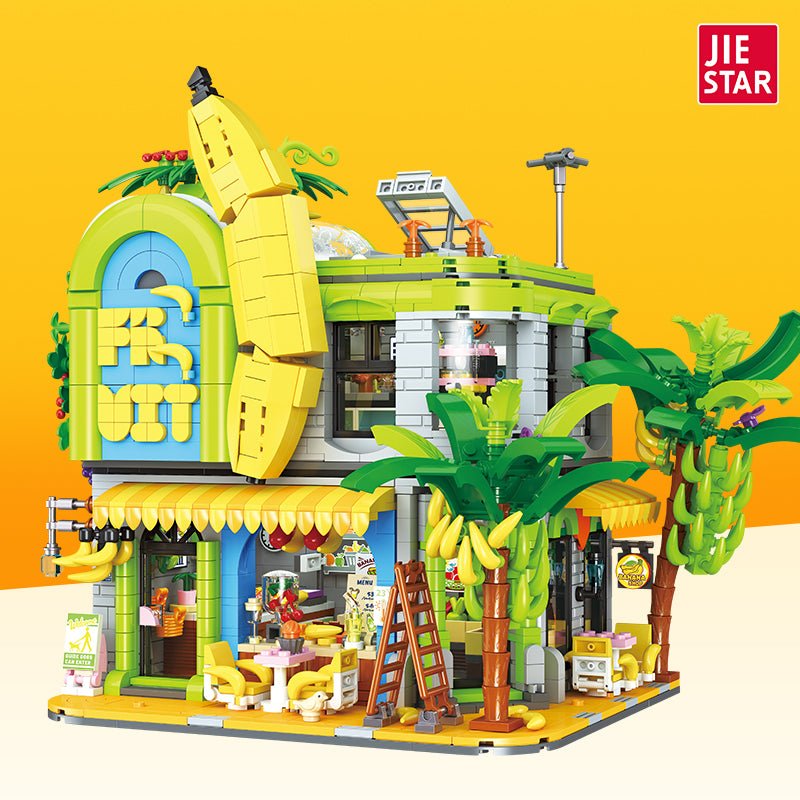 JIESTAR Banana Shop [Including Lighting Accessories] Built-In Ag3 Button Battery *8 Pieces Building Block Set - JJ9083-1.jpg