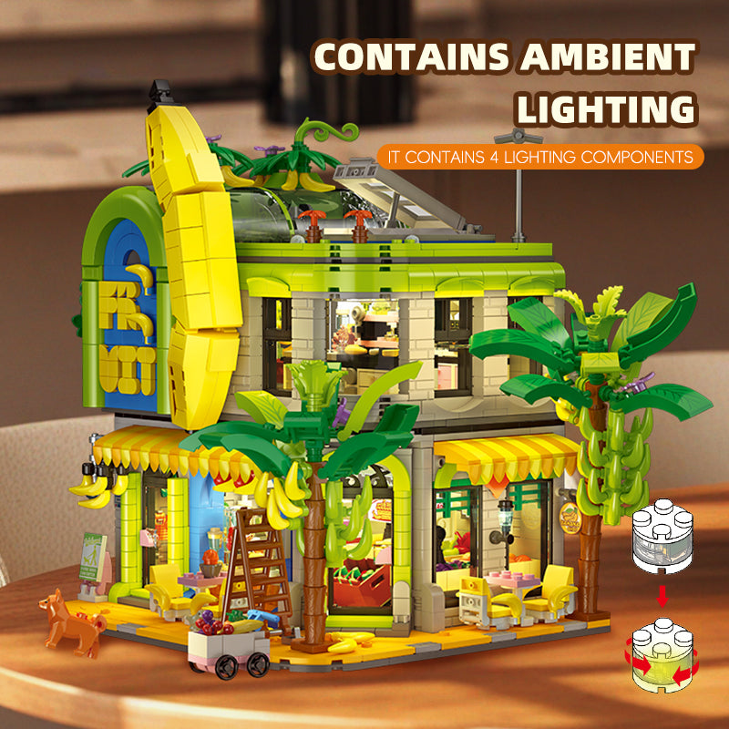 JIESTAR Banana Shop [Including Lighting Accessories] Built-In Ag3 Button Battery *8 Pieces Building Block Set - JJ9083-4.jpg
