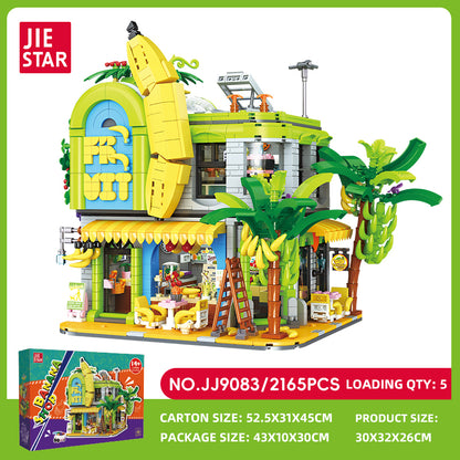 JIESTAR Banana Shop [Including Lighting Accessories] Built-In Ag3 Button Battery *8 Pieces Building Block Set SKU image - JJ9083-sku.jpg