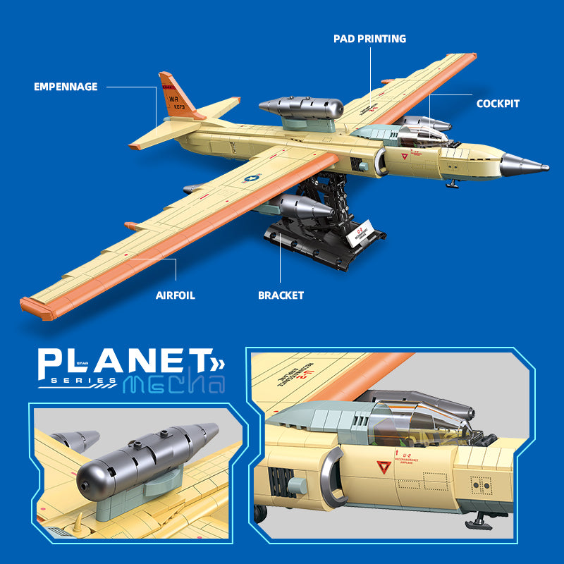 JIESTAR U-2 Reconnaissance Airplane Building Block Set - JJ9097-2.jpg