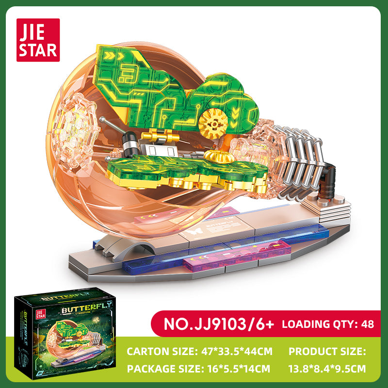 JIESTAR Cyberpunk Insects: Butterfly [Including Lighting Accessories] Building Block Set SKU image - JJ9103-sku.jpg