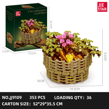 JIESTAR 千头菊盆栽 .内置Ag3扭扣电池*1粒 Building Block Set SKU image - JJ9109-sku.jpg
