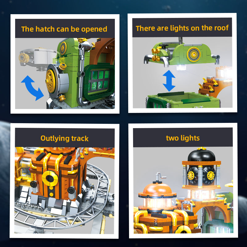 JIESTAR Steampunk Moon Base [Includes Lighting Accessories*4 Tablets] Building Block Set - JJ9114-4.jpg
